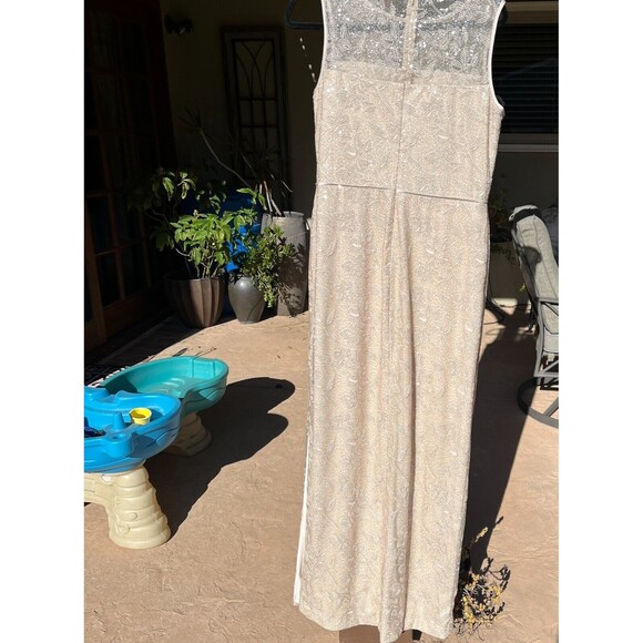 Ralph Lauren Formal Dress Women 10 Champagne Nude Sequin Sleeveless Party - Picture 9 of 13